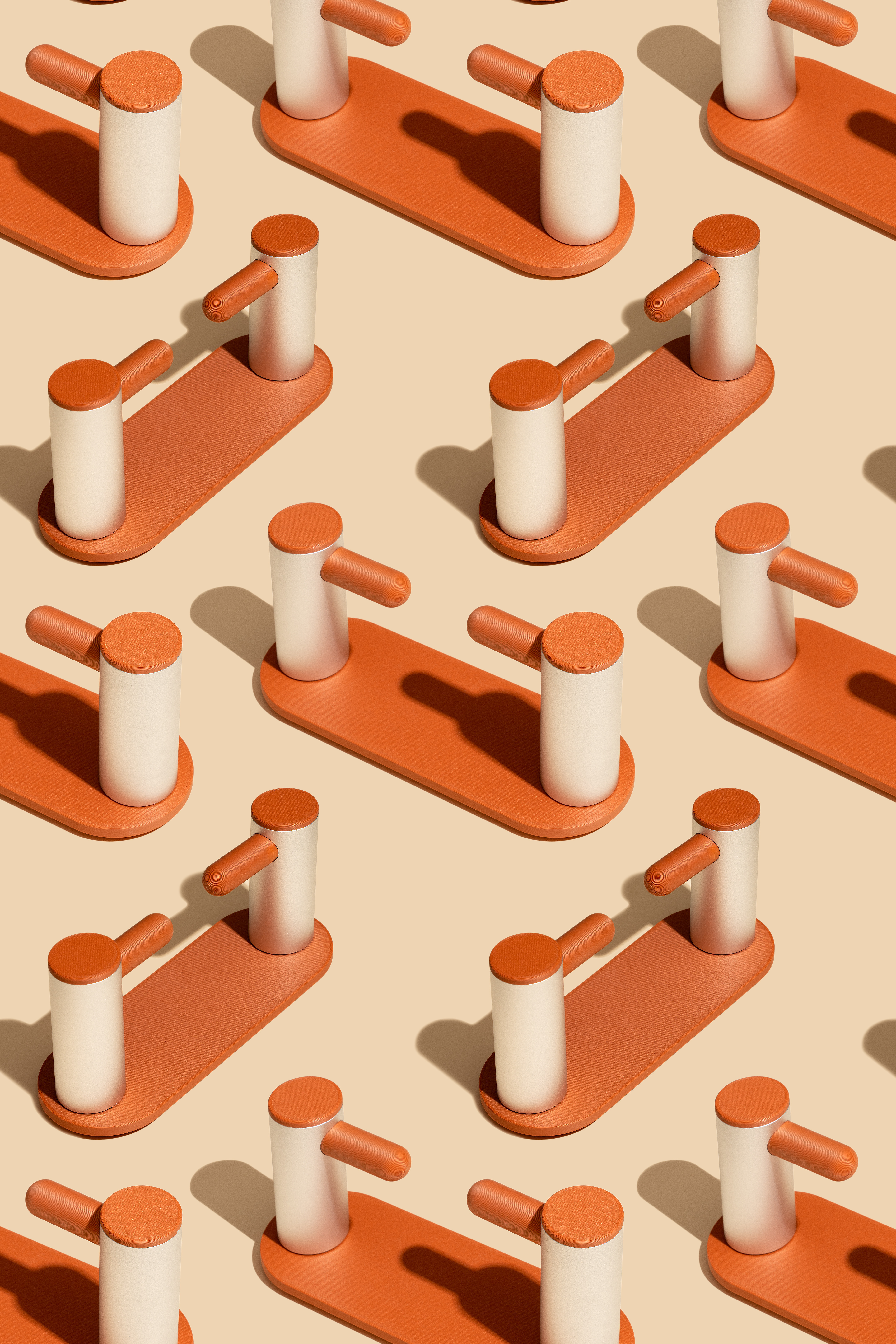 Roto toilet paper holder prototype mounted on wall