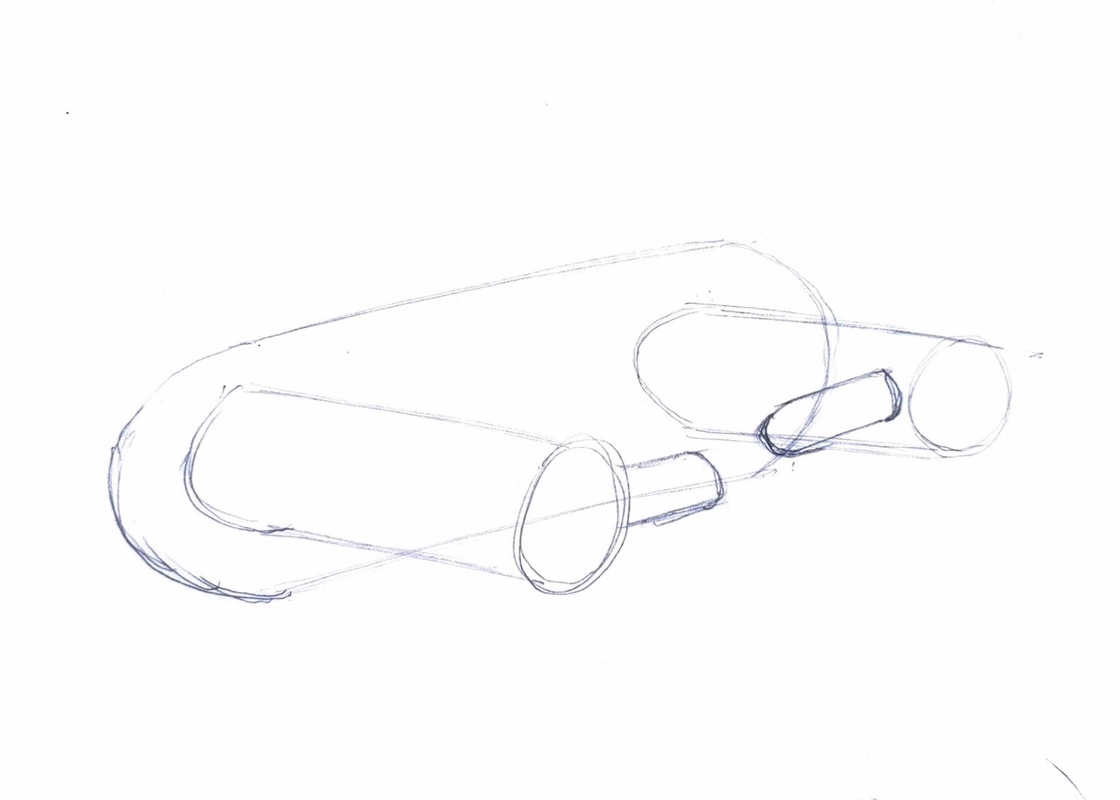 Concept sketch page 3 exploring curved arm geometry and spool interface