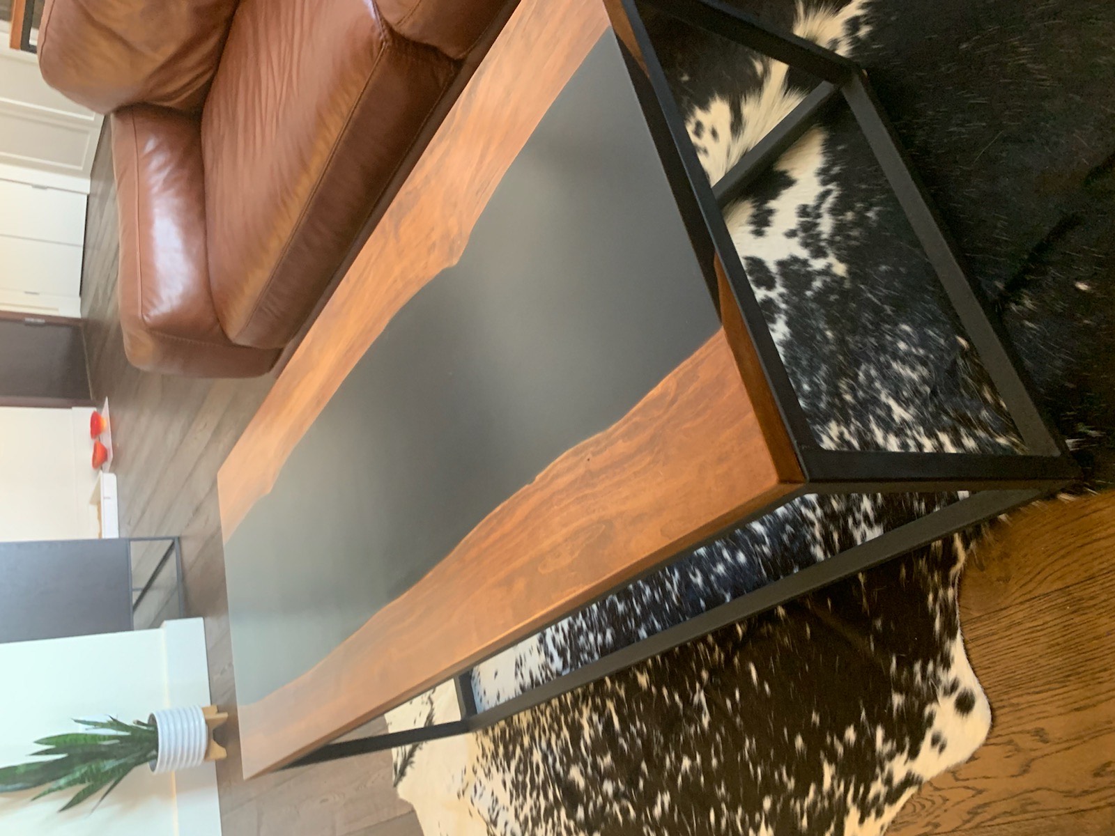 Finished coffee table in the living room