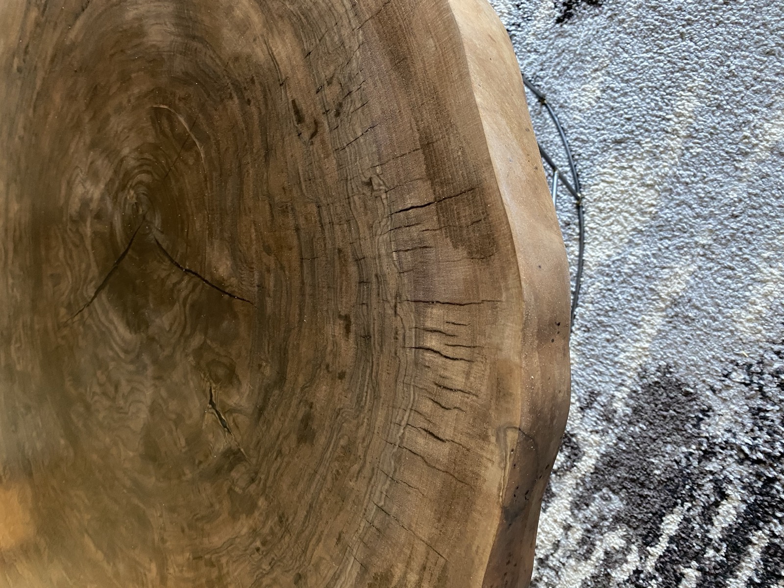 Close-up of the claro walnut grain pattern