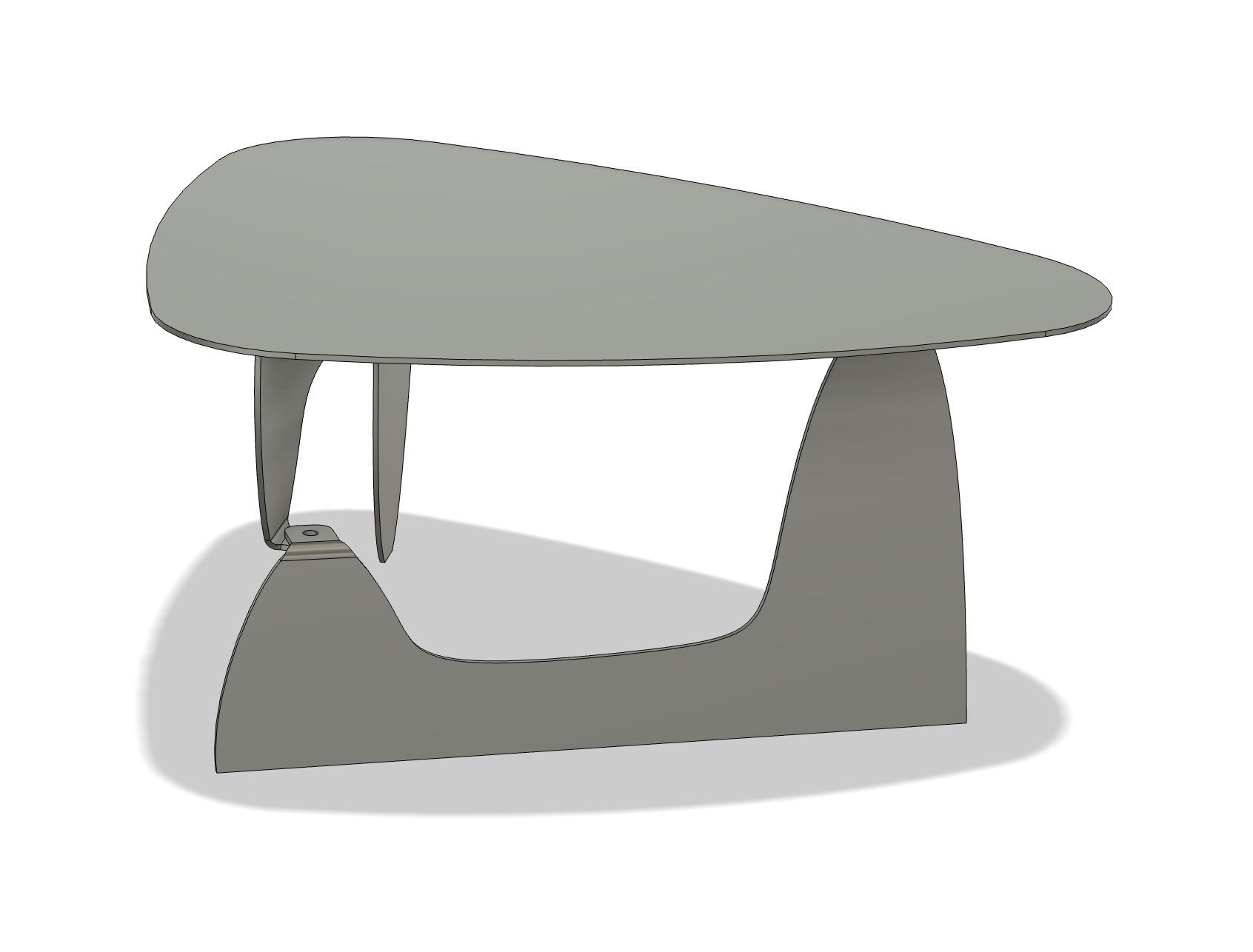 Sheet metal concept render inspired by the Noguchi coffee table