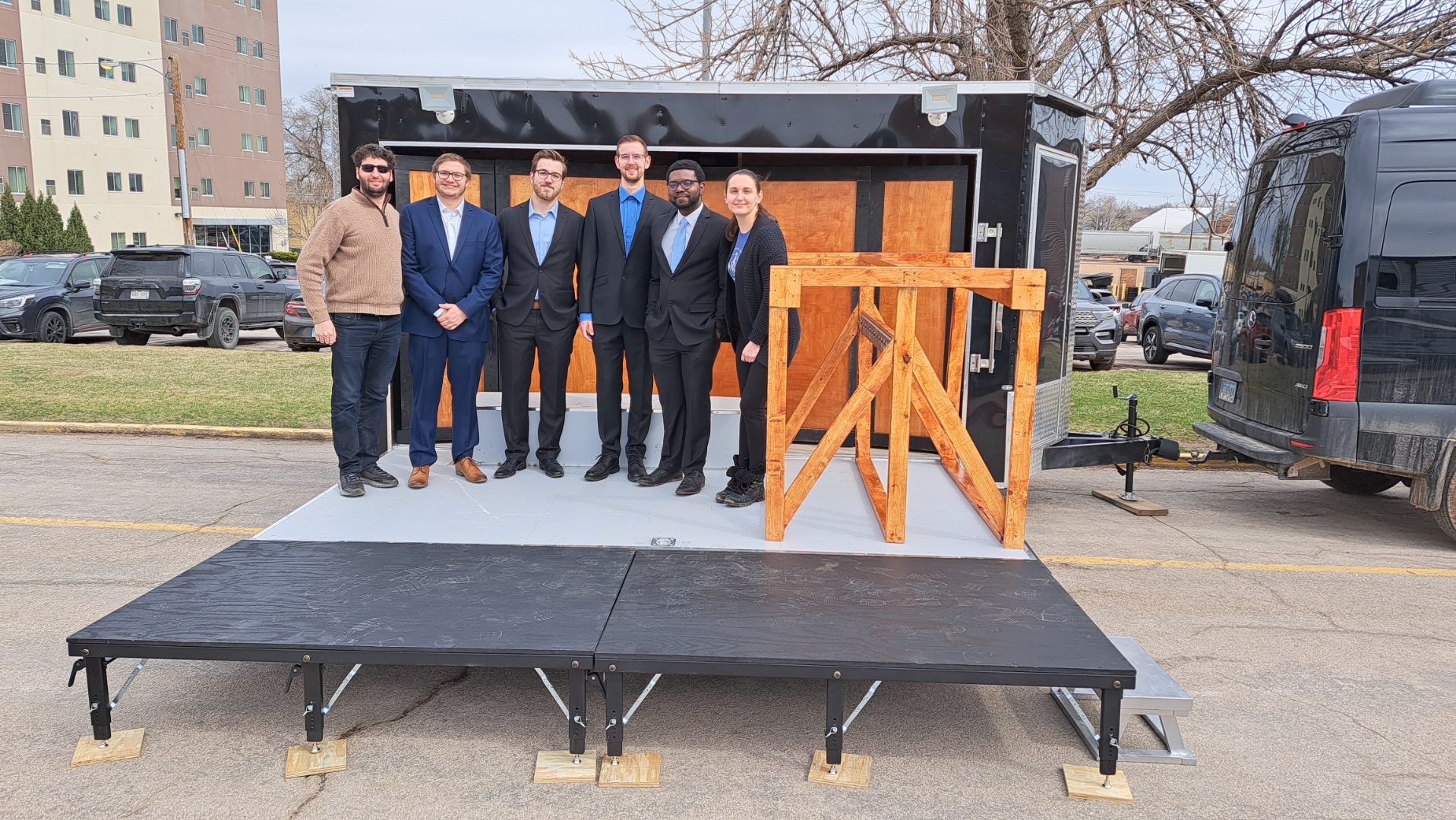 The BeethoVAN capstone team at the SD Mines design fair presentation