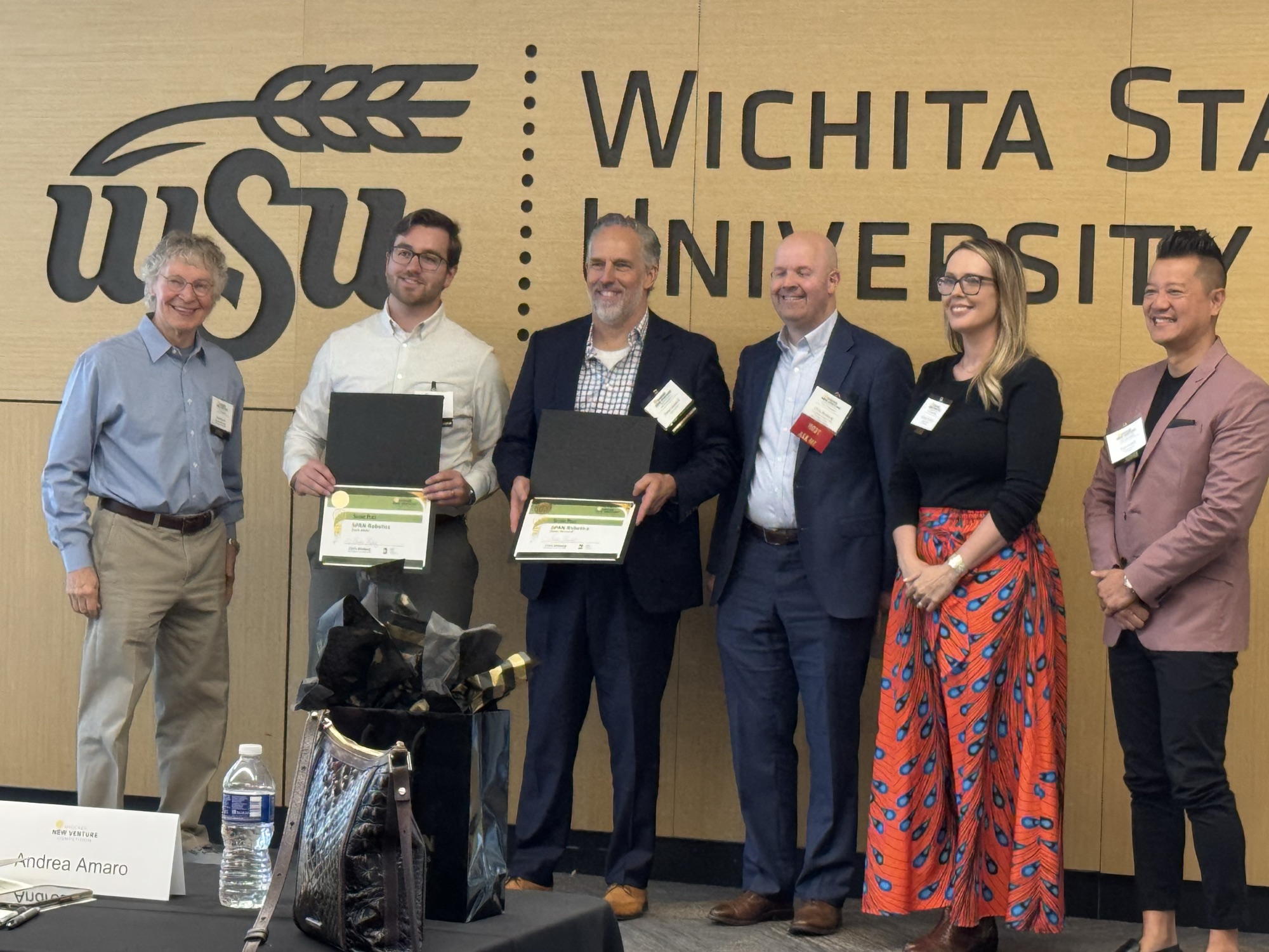Award presentation at Wichita State University for the Shocker New Venture Competition